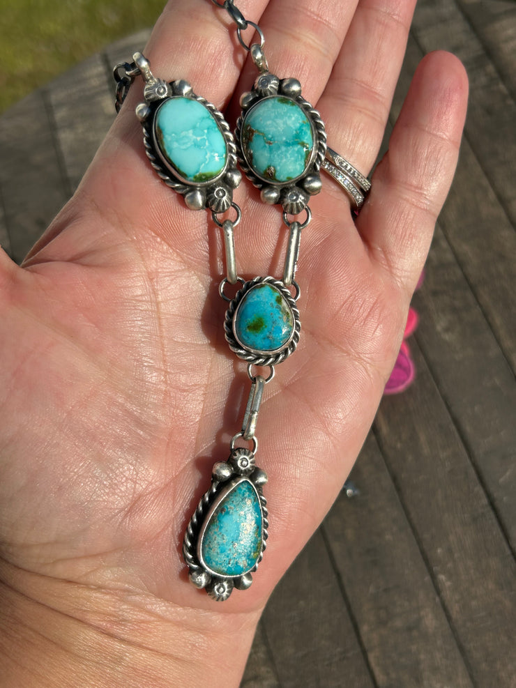 4 Stone Sonoran Turquoise Mini Lariat Set-1
