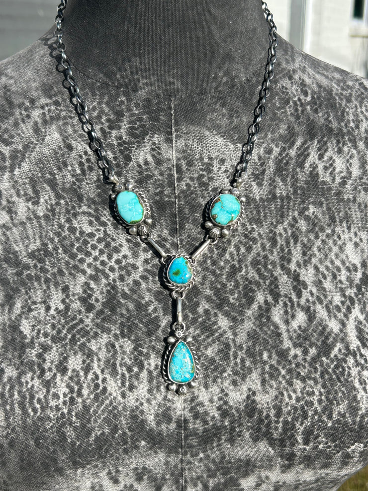 4 Stone Sonoran Turquoise Mini Lariat Set-1