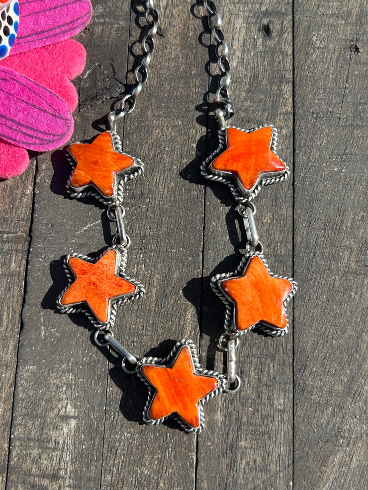Spiny Orange Star Choker