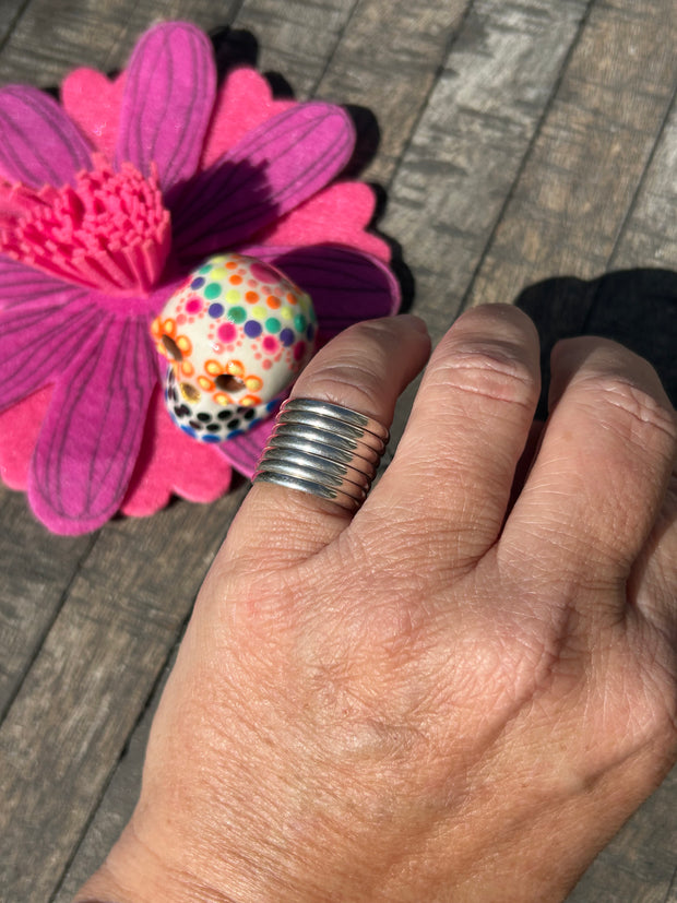 7 Band Sterling Ring Sz. 5 1/2