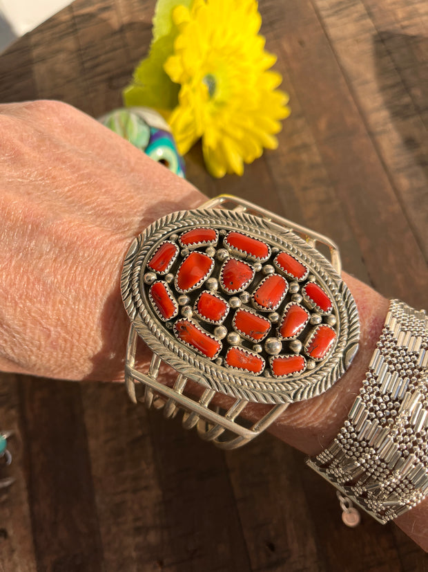 Old Pawn Coral Cuff