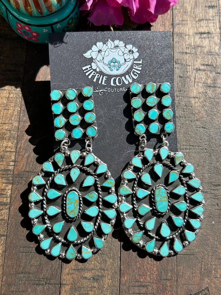 Turquoise Cluster Earrings