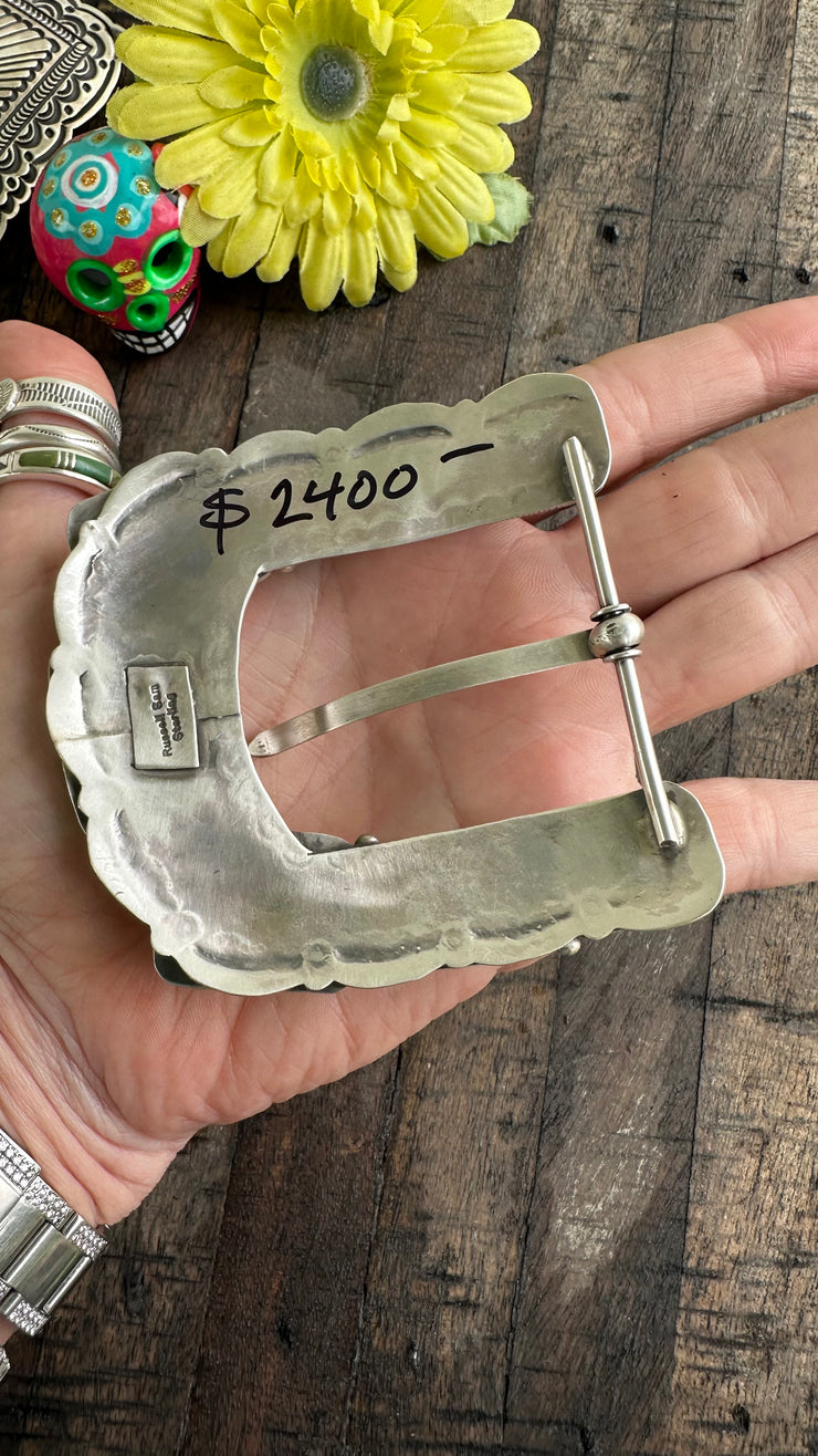 White Buffalo Belt Buckle 1-2