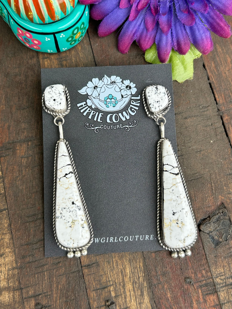 2 Stone White Buffalo Earrings #2