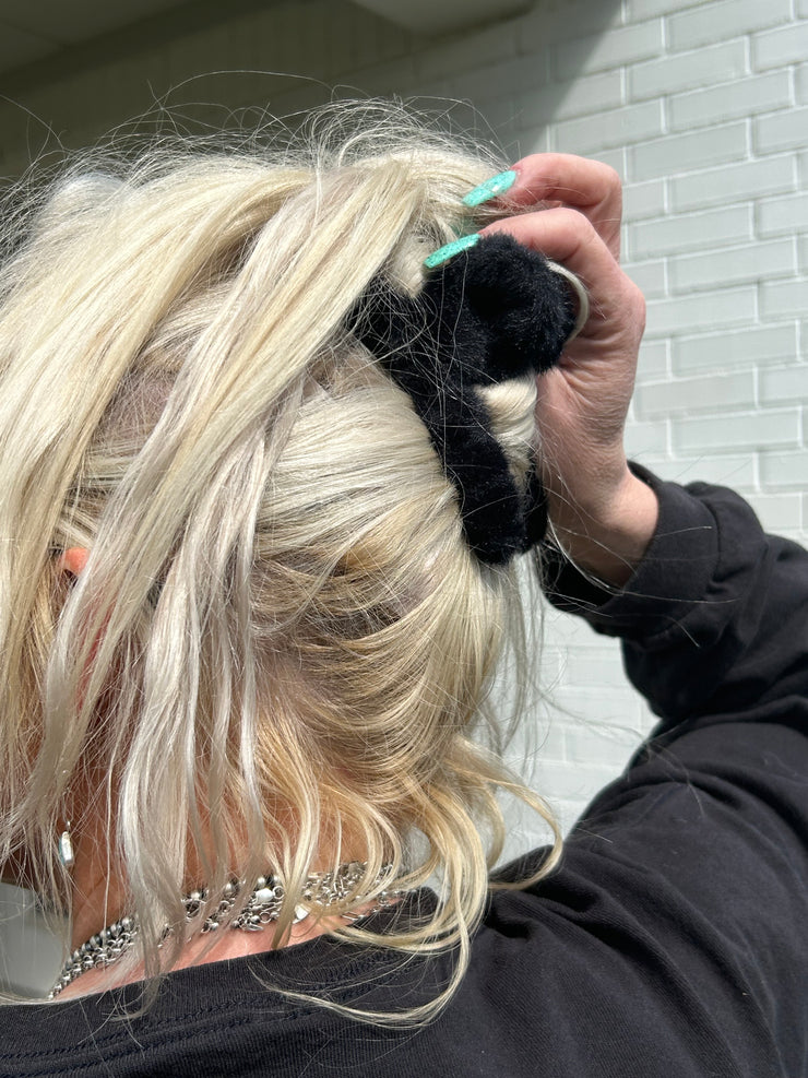 Furry Hair Clip- Cream