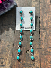 7 Stone Kingman Turquoise Earrings