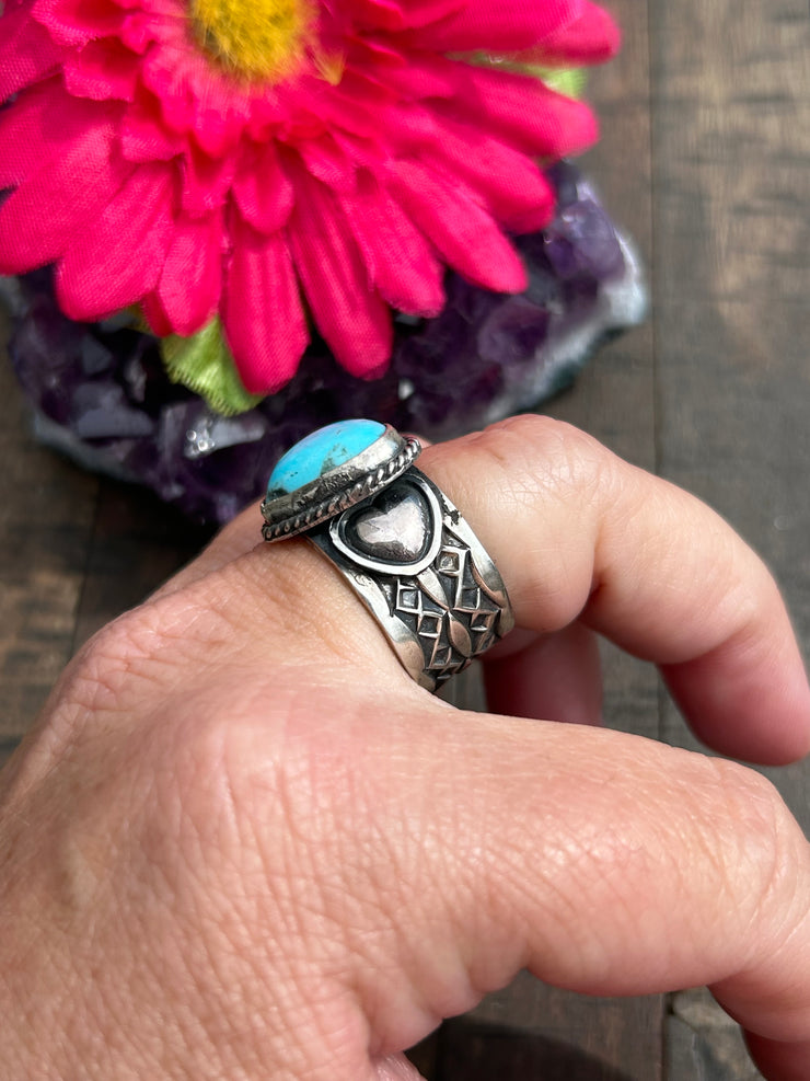 Kingman Heart Ring Sz 10