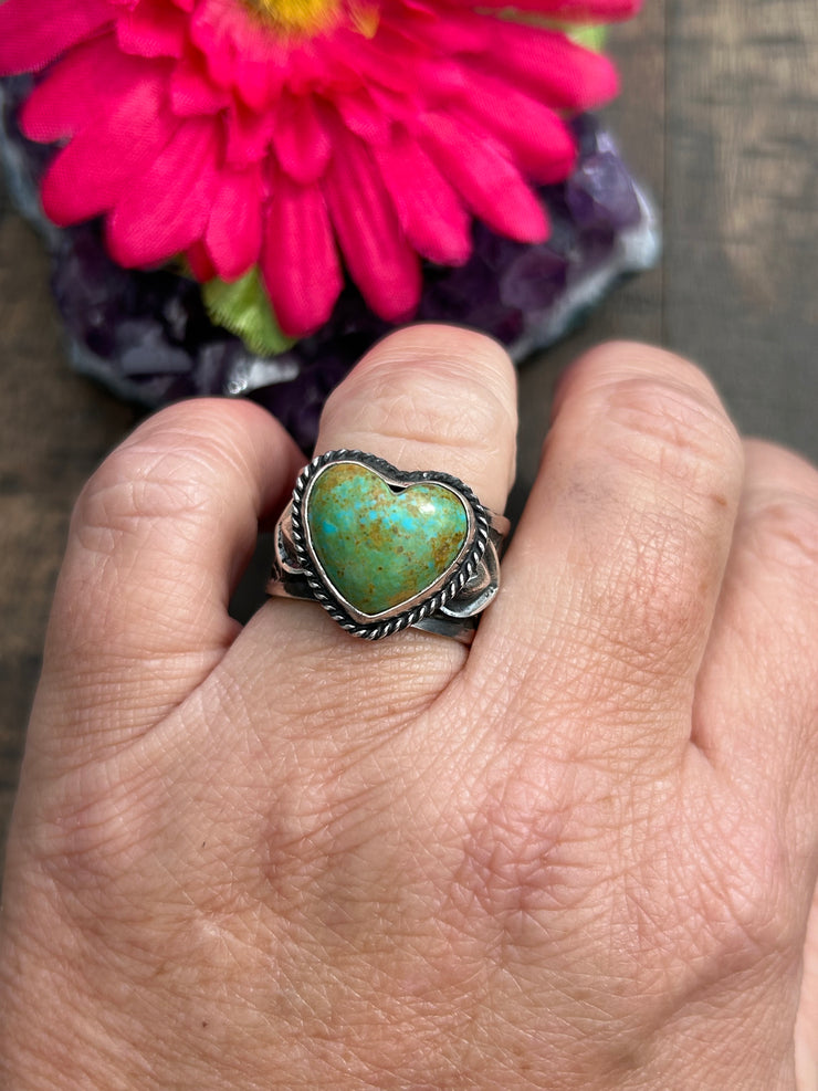 Kingman Heart Ring Sz 10