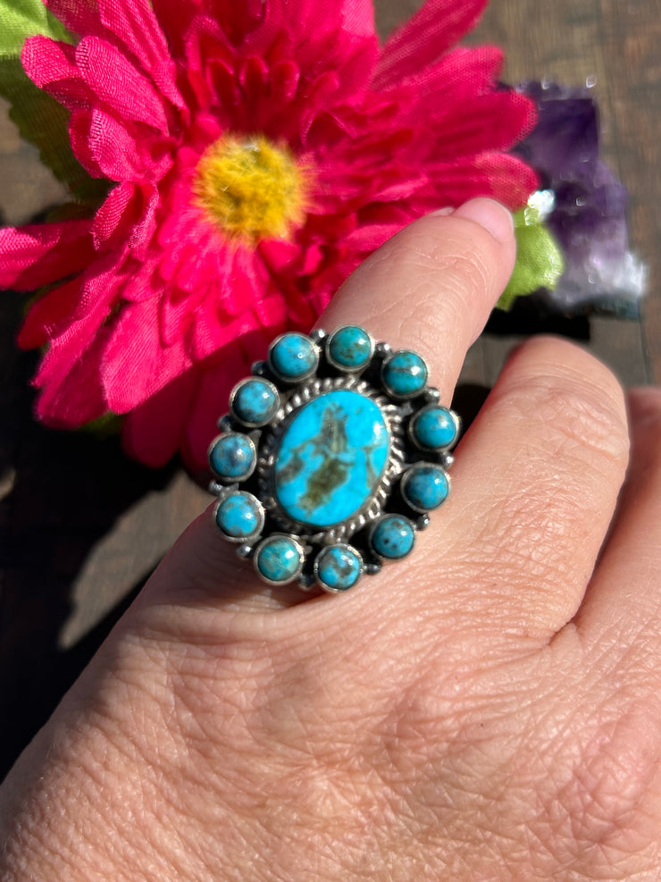 Adjustable Kingman Cluster Ring #2