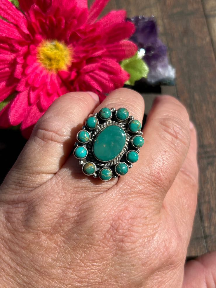 Adjustable Kingman Cluster Ring #6