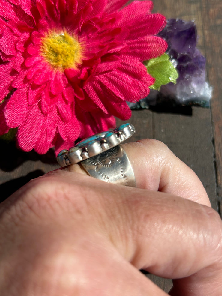 Adjustable Kingman Cluster Ring #5