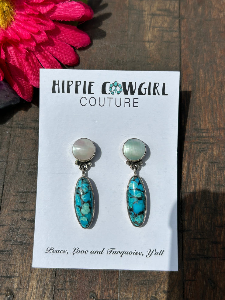 Turquoise & Mother of Pearl Earrings