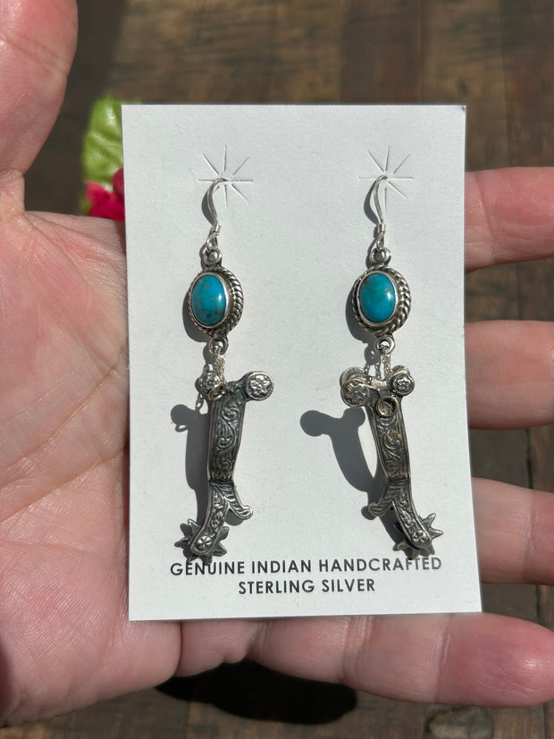 Turquoise Spur Earrings