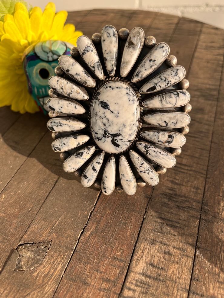 White Buffalo Cluster Cuff- B