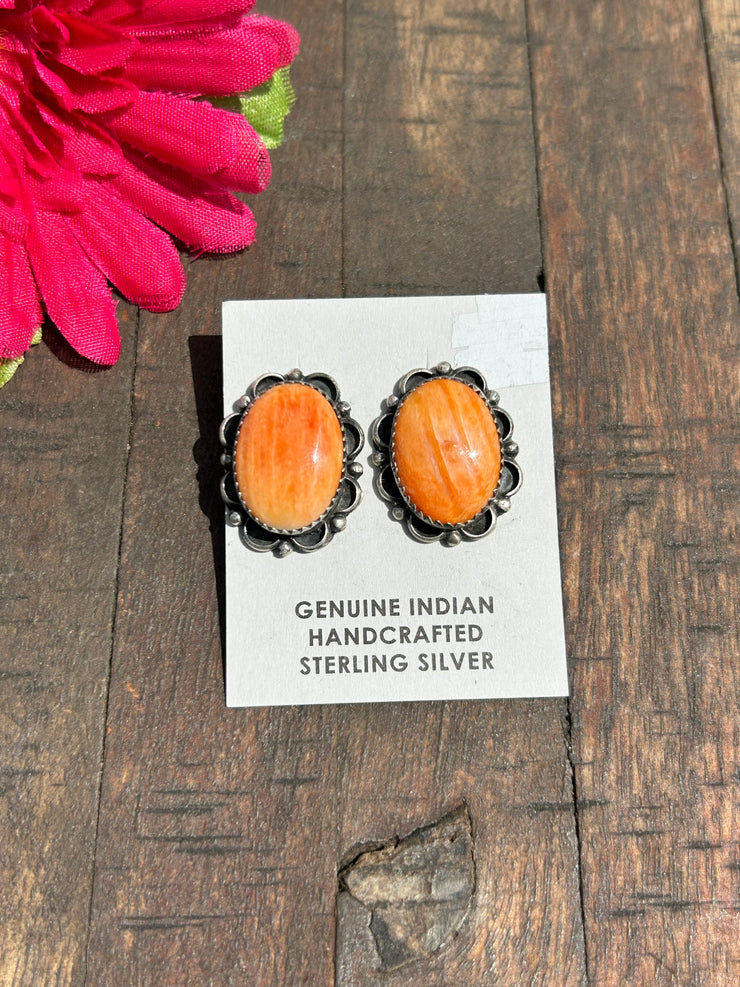 Fancy Spiny Orange Studs- B