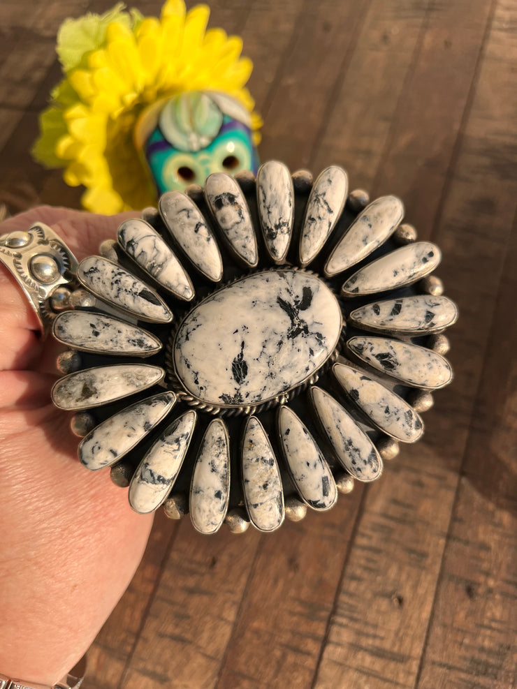 White Buffalo Cluster Cuff- B