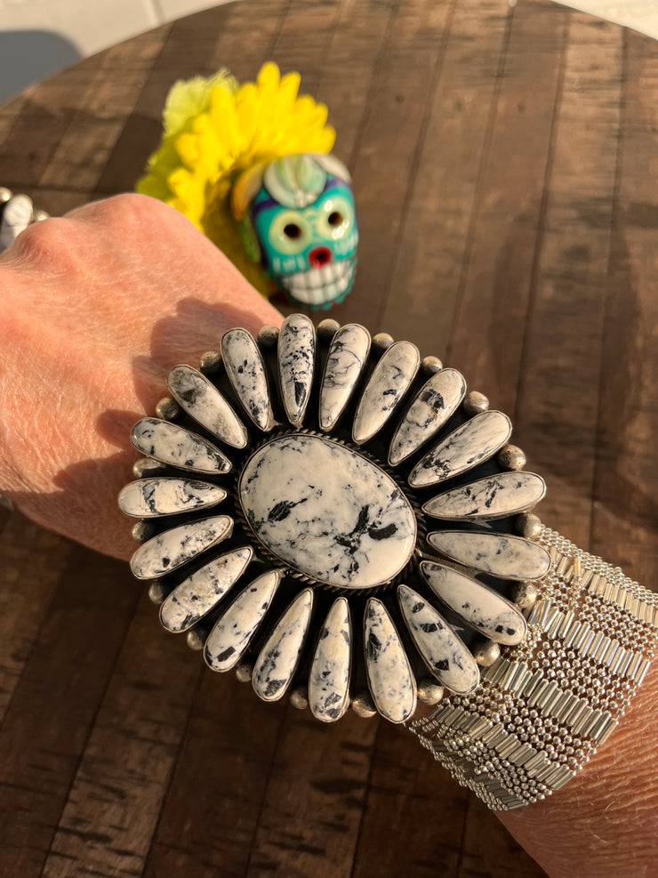 White Buffalo Cluster Cuff- B