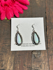 White Opal Dangle Earrings