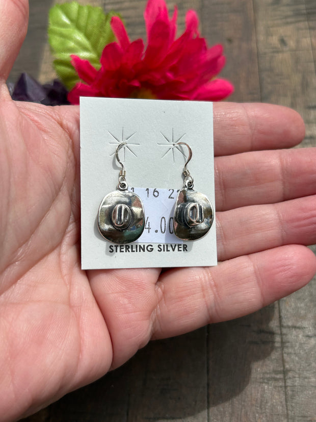 Sterling Cowgirl Hat Dangle Earrings