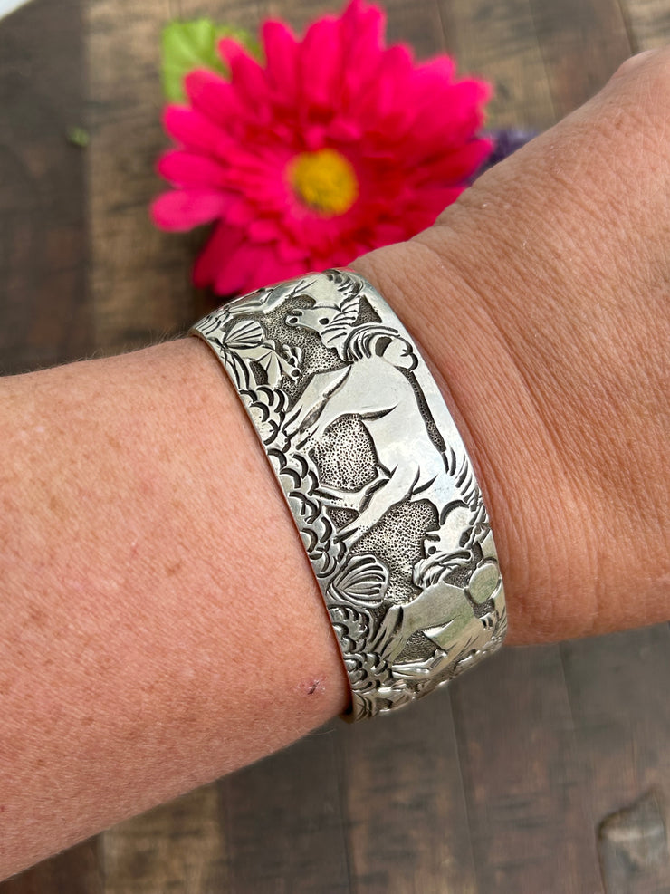 Sterling Storyteller Cuff