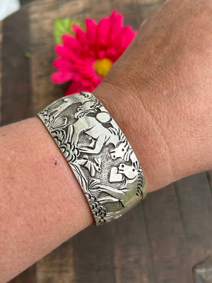 Sterling Storyteller Cuff