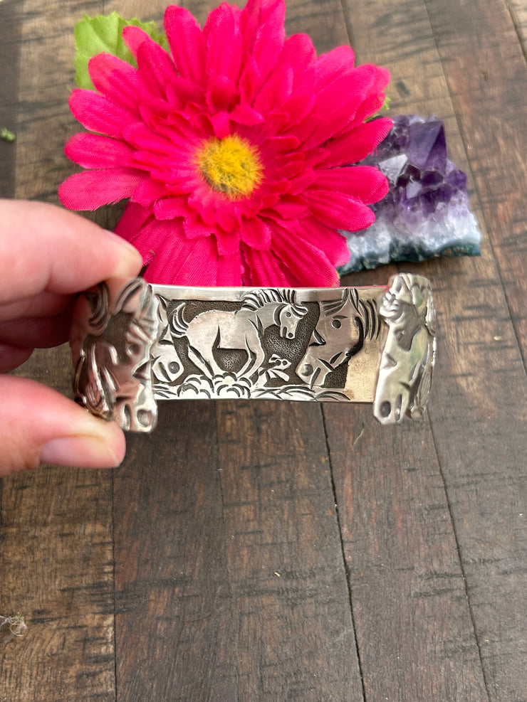 Sterling Storyteller Cuff