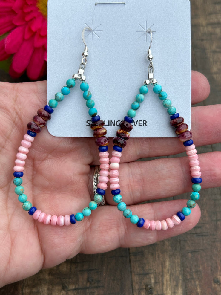 Multi-Stone Hoop Dangles