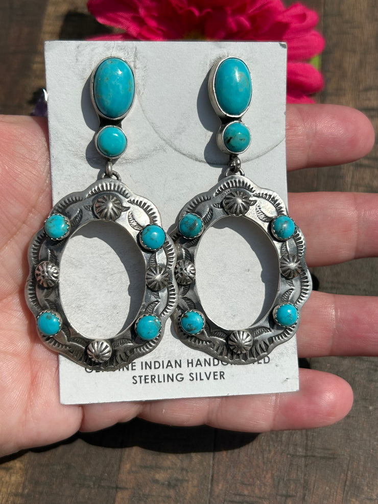 Kingman Concho Dangle Earrings