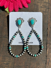 Kingman and Sterling Pearl Dangle Earrings