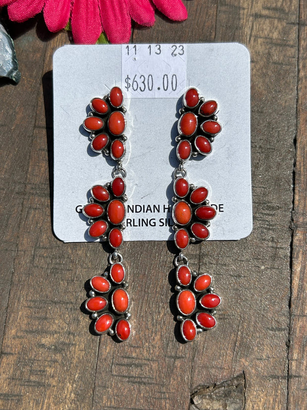 Coral Dangle Earrings