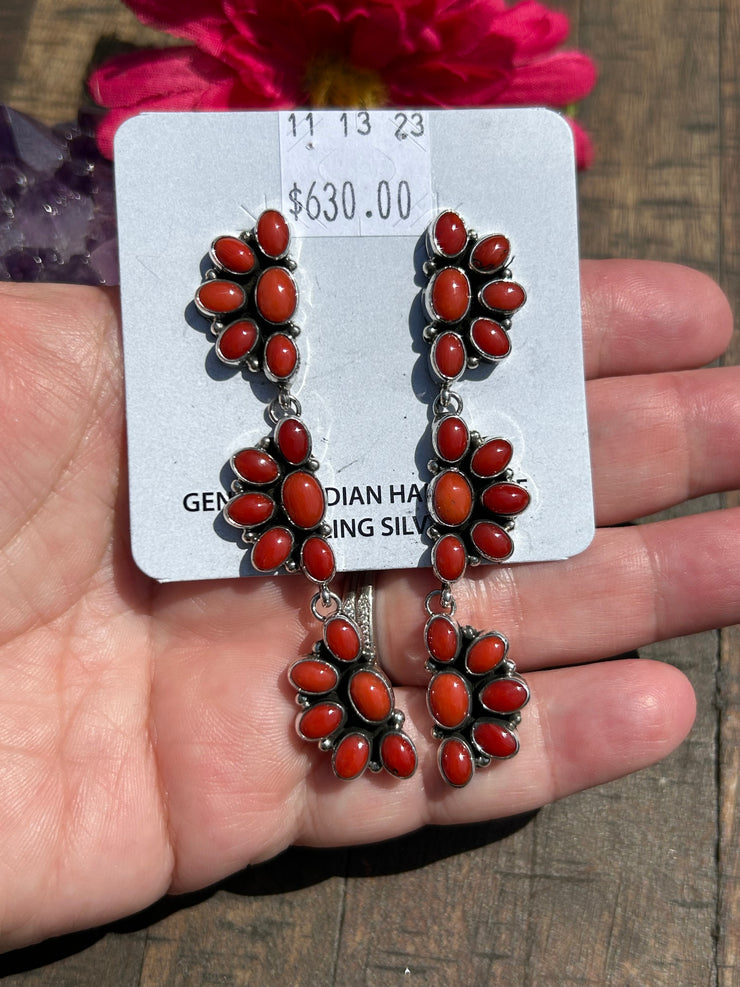 Coral Dangle Earrings