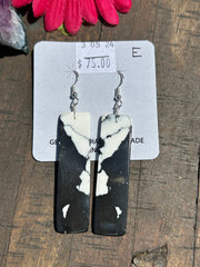 White Buffalo Slab Dangle Earrings-E