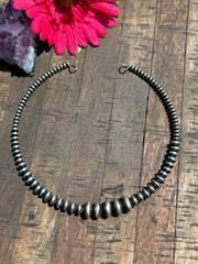 Sterling Disc Pearl Collar Necklace