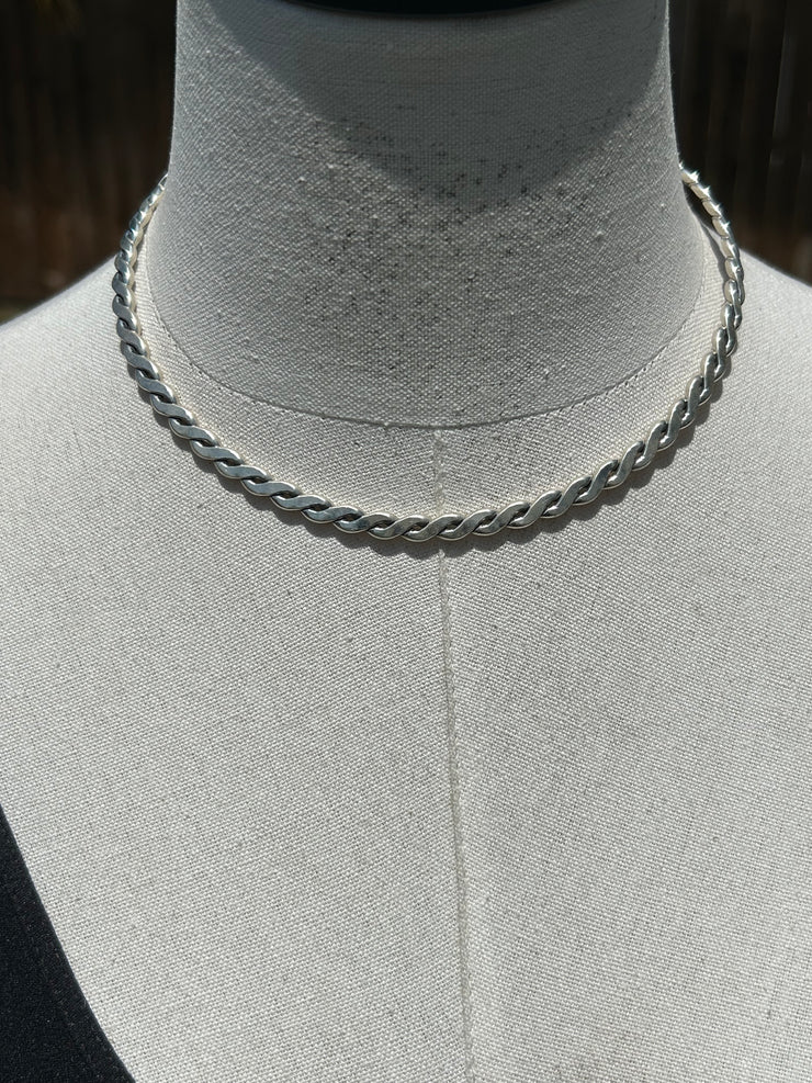 Sterling Link Collar Necklace- A