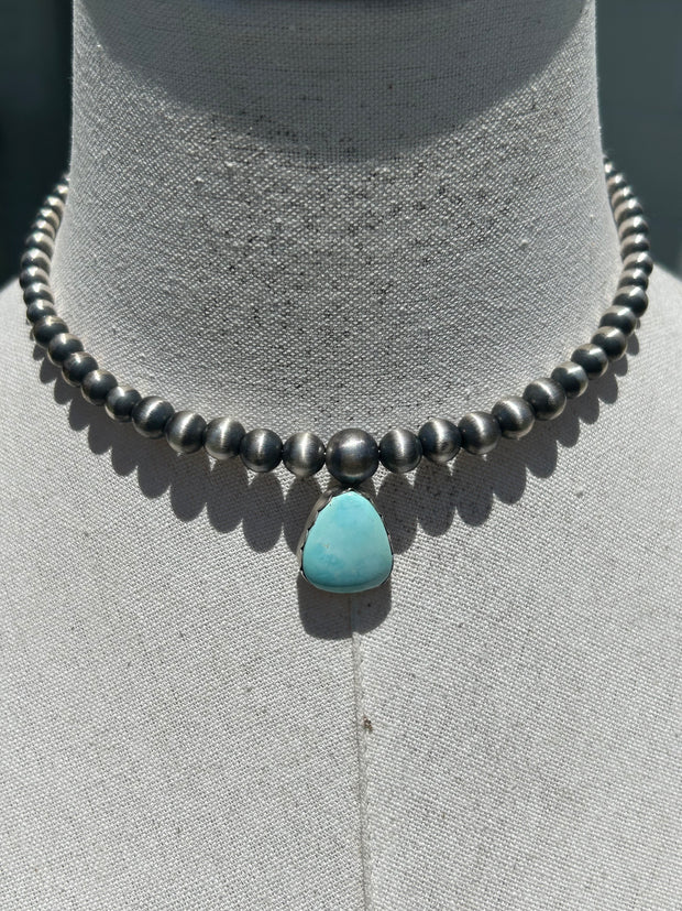 Kingman and Sterling Pearl Choker Necklace #4