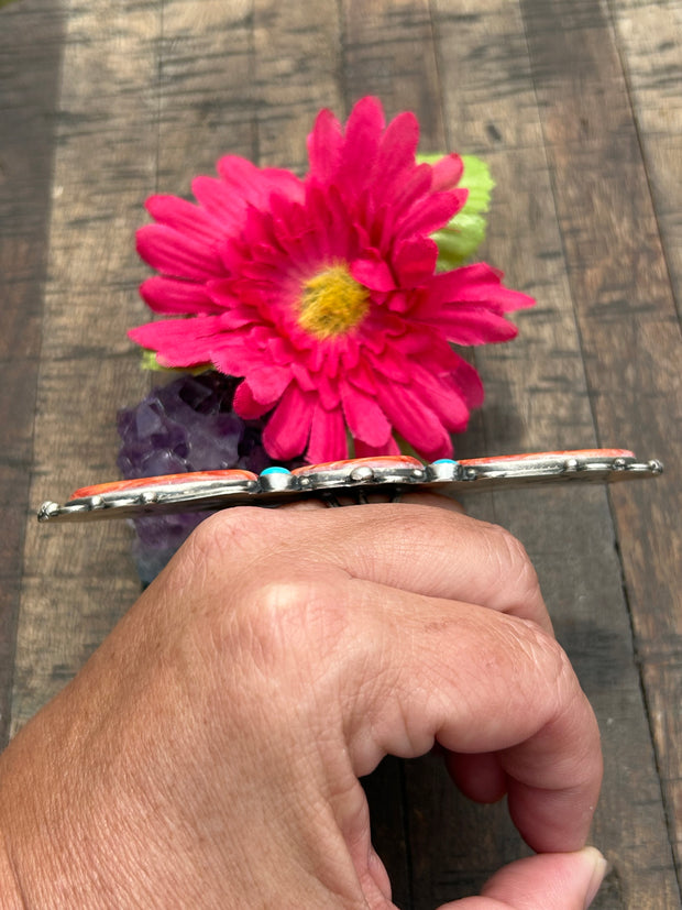 Red Spiny and Sleeping Beauty Ring Sz 7 1/2