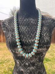 33" Turquoise Inlay Pearls