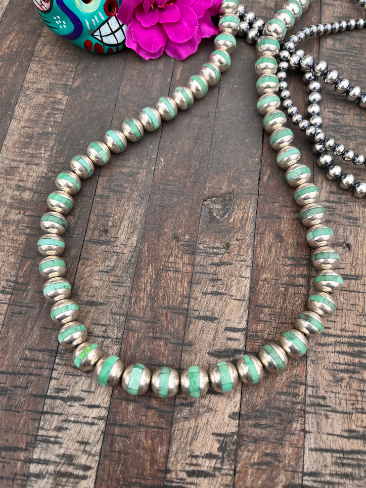 29 1/2" Turquoise Inlay Pearls