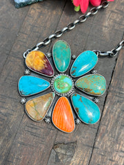 Multi Color Cluster Necklace #7