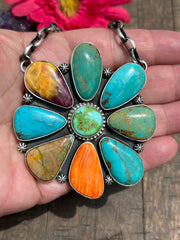 Multi Color Cluster Necklace #7