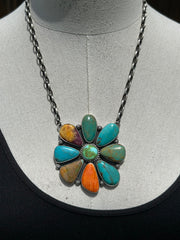 Multi Color Cluster Necklace #7