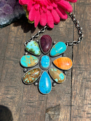 Multi Color Cluster Necklace #9