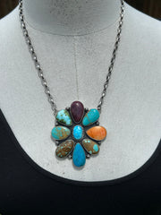 Multi Color Cluster Necklace #9