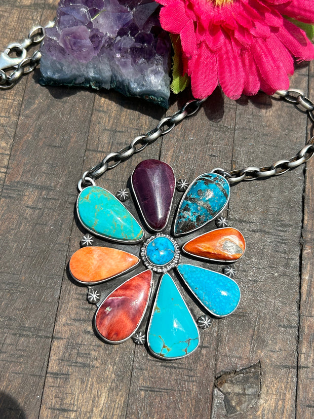 Multi Color Cluster Necklace #2