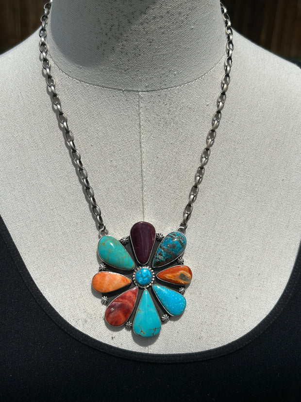 Multi Color Cluster Necklace #2