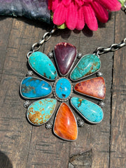 Multi Color Cluster Necklace #3