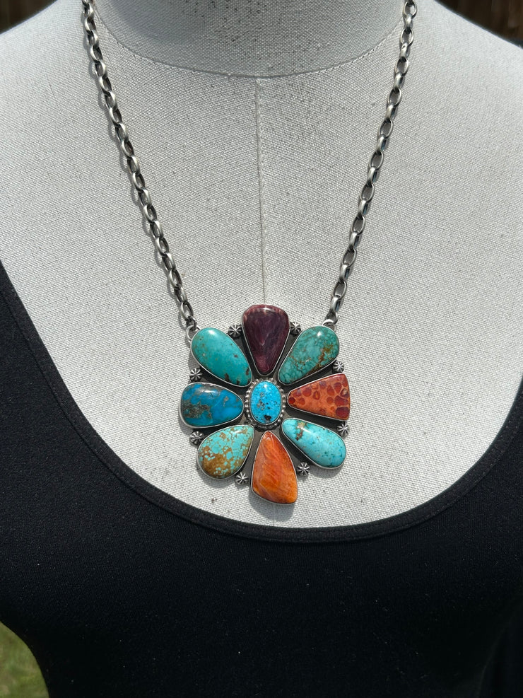 Multi Color Cluster Necklace #3