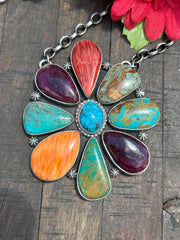 Multi Color Cluster Necklace #4