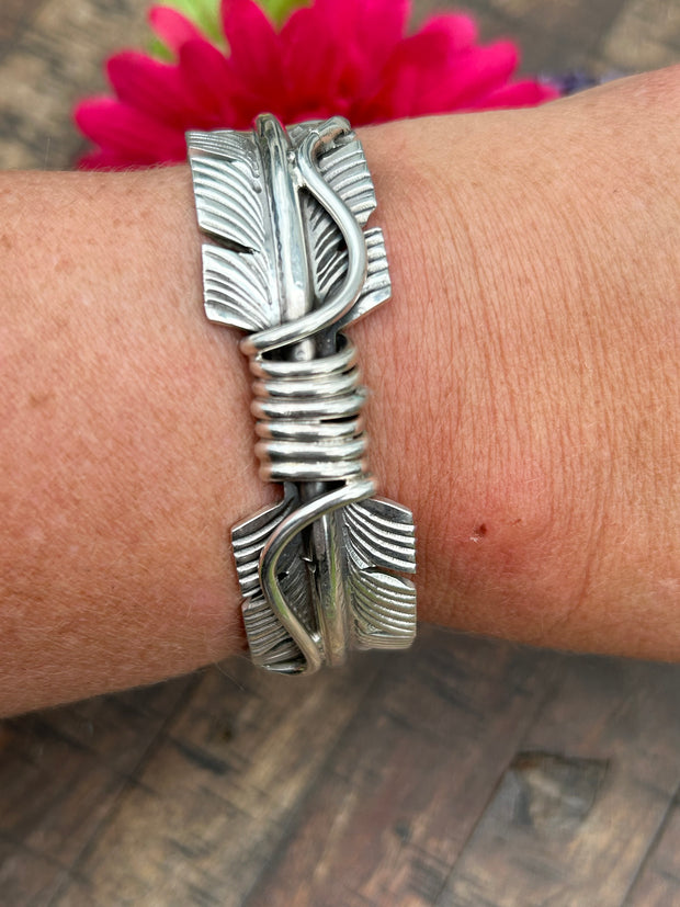 Sterling Feather Cuff