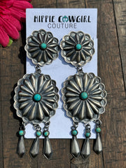 Kingman Double Concho Dangle Earrings